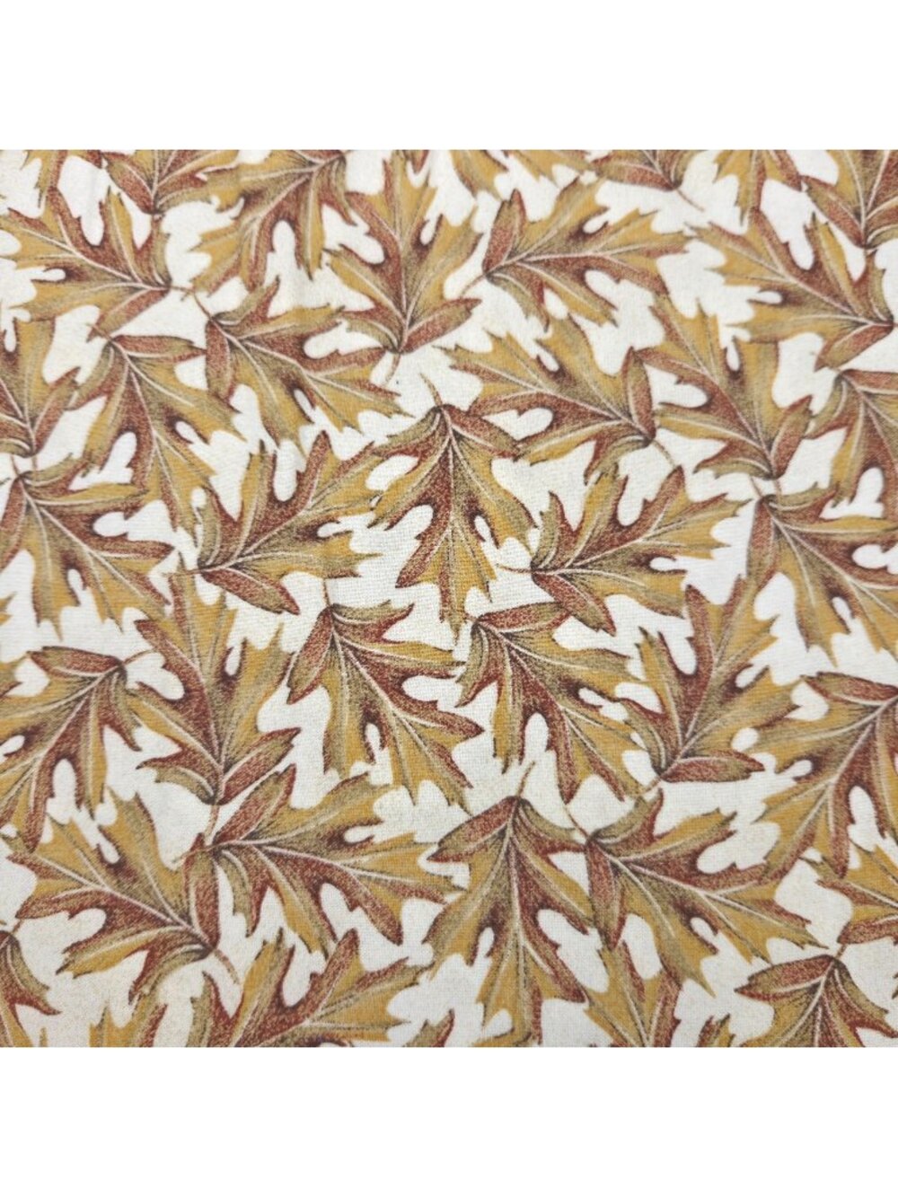 Vtg Oakhurst Textiles Leaves of Autumn Cotton Fabric 3 Yds Continuous Fall OOP